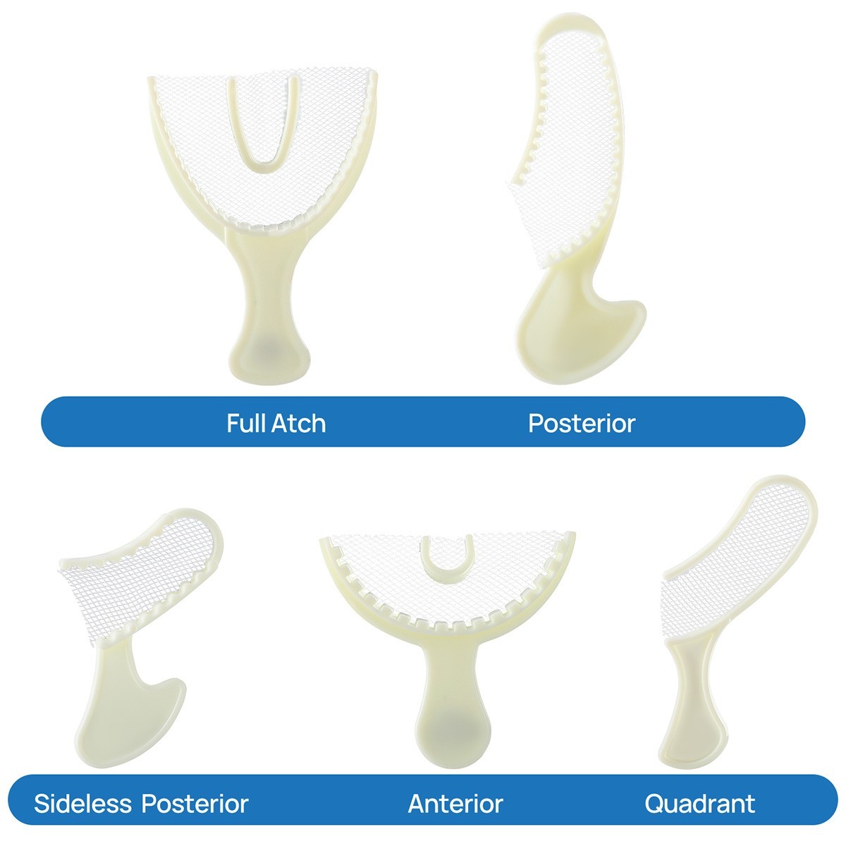 Dental Impression Bite Registration Triple Tray Mold Anterior Quadrant Posterior