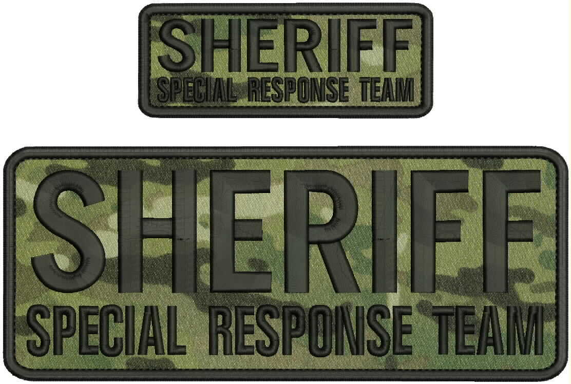SHERIFF/SPECIAL/RESPONSE/TEAM EMB PATCH 10X4 & 5X2 hook on back MULTICAM/BLK