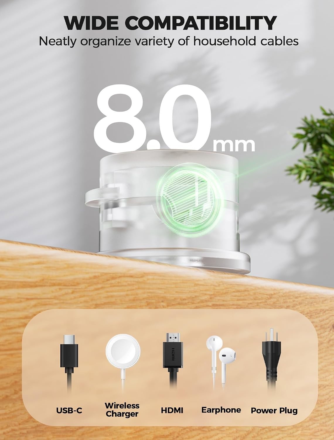 Upgraded 360° Magnetic Cable Clips - Strong Adhesive for Ultimate Cable Control