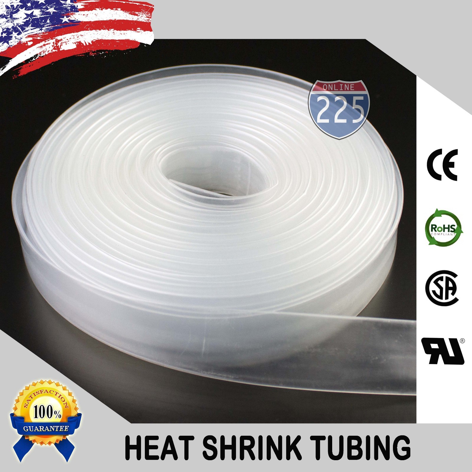 5 FT. 5' Feet CLEAR 1/2" 13mm Polyolefin 2:1 Heat Shrink Tubing Tube Cable US