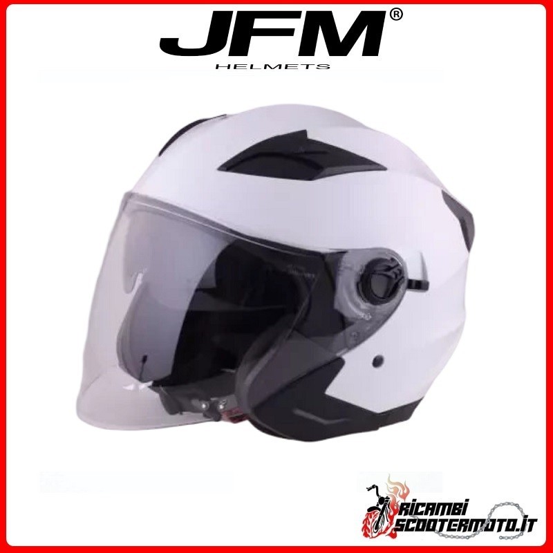 JET HELMET DOUBLE VISOR JFM GLOSS WHITE SIZE XS 221BIA-XS#1