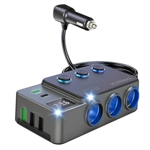 Cigarette Lighter Splitter Adapter, 120W 3 Socket 12V Car Heavy Duty Truck