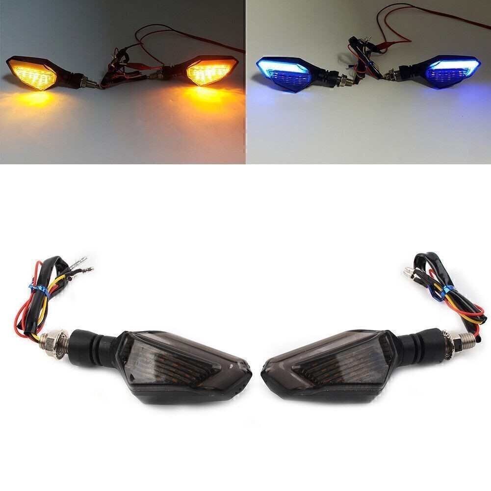 2x Motor Turn Signal Lights Indicator Blinker Tail Light Daytime Running Lamp