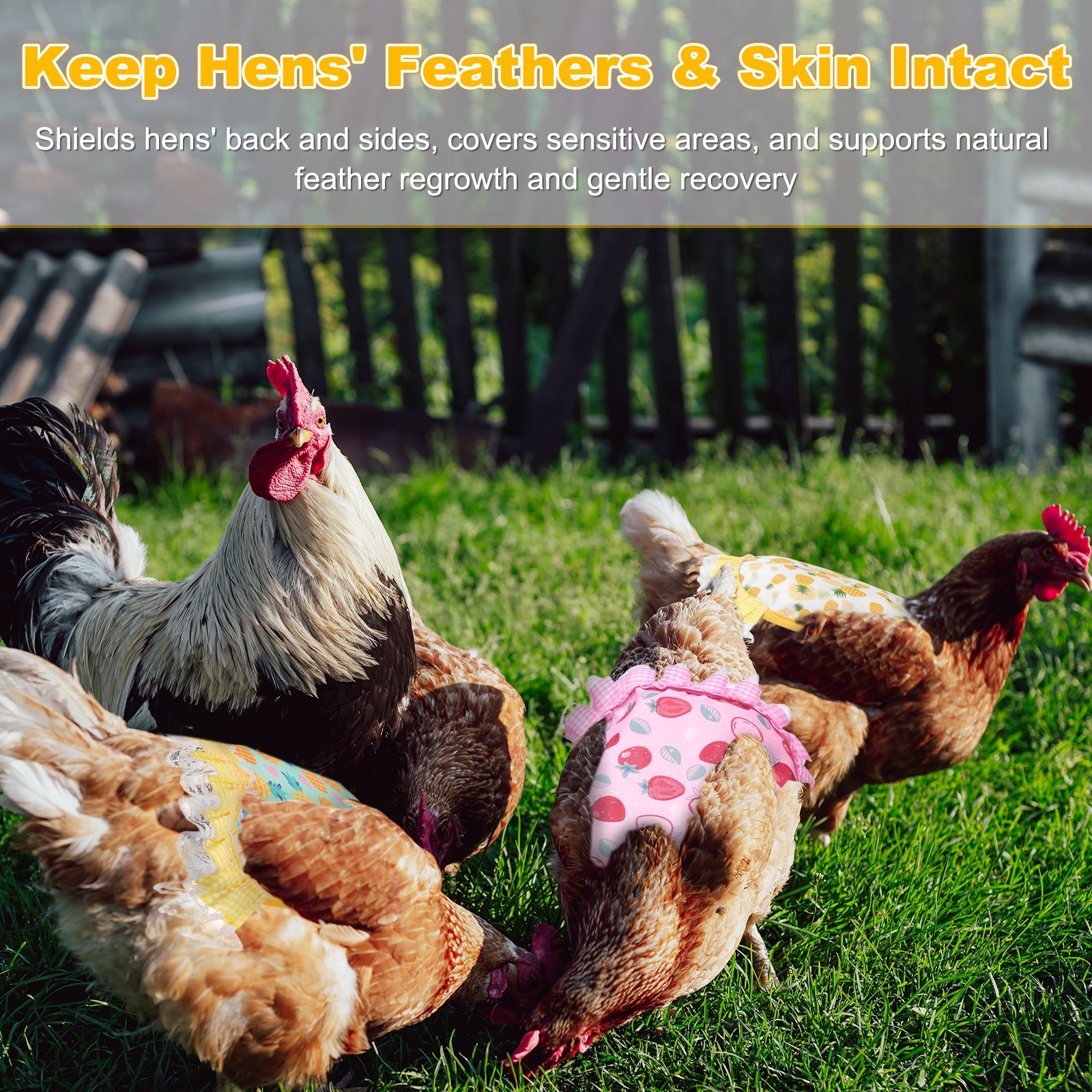 2-Pack Chicken Saddle, Chicken Apron Hens Back Protector [Mixing 2 Styles C]