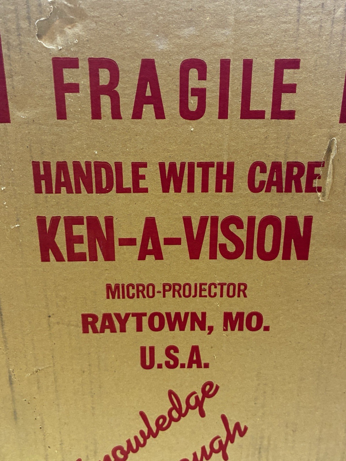 KEN-A-VISION Microprojector Model# X1000-1 Clean Unit Original Box