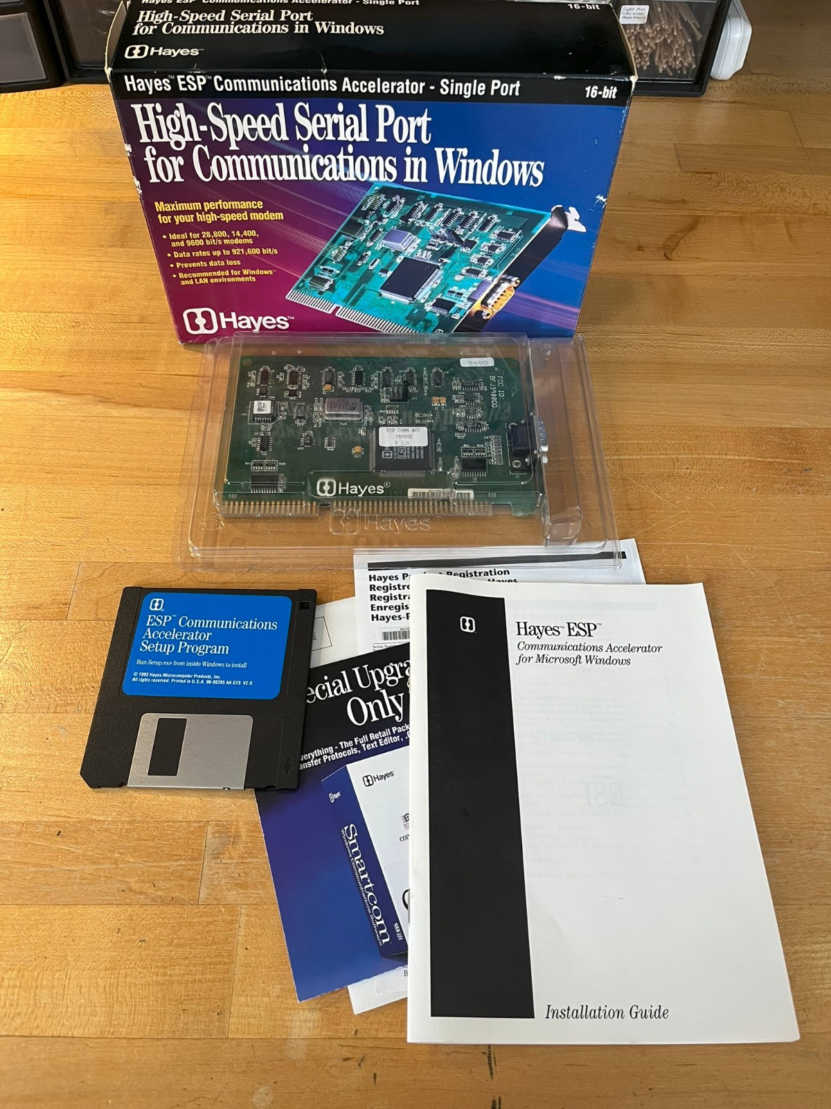 Hayes ESP SmartCOM 3900GO v2 ISA Card with Box, Manual, Floppy BFJ3900GO
