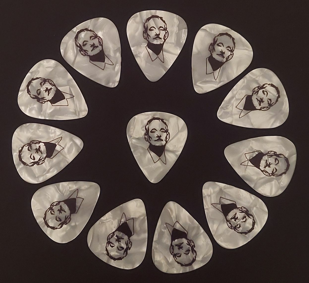 Bill Murray Caricature on Pearl Guitar Picks (12 picks) - (Buy 2, save 50% on 2n