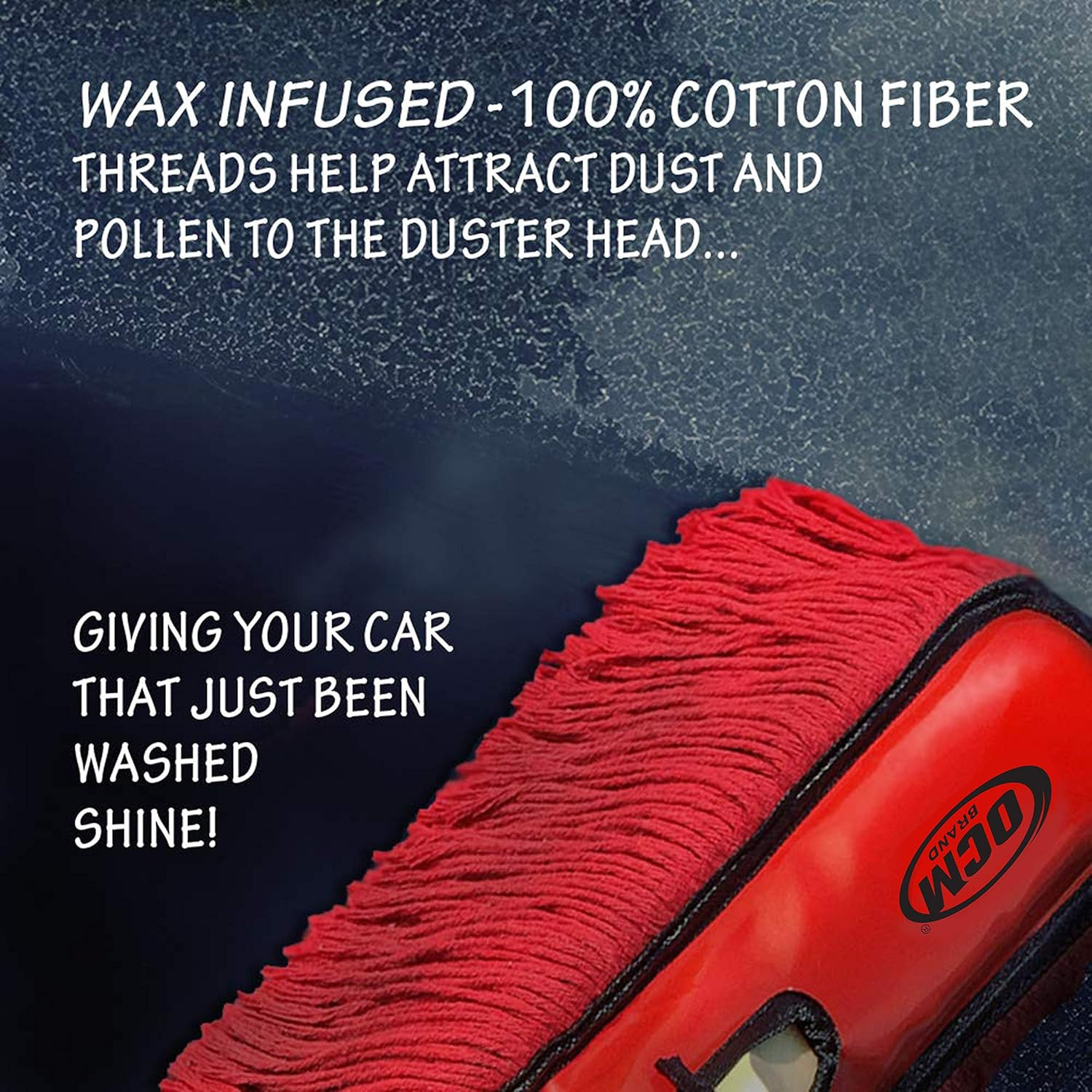 Premium Extra Large Car Duster with Durable Solid Wood Handle Includes Storage C