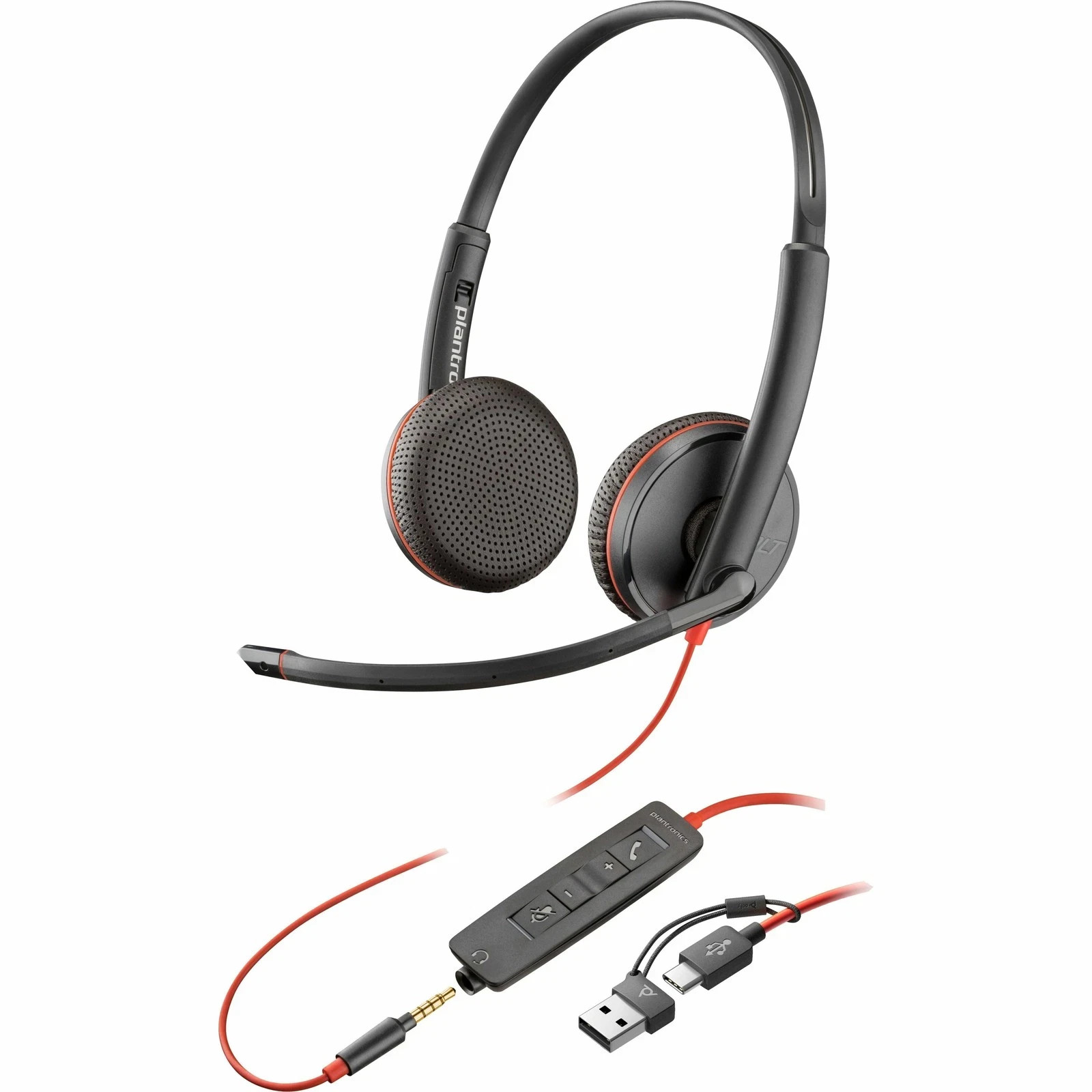 Poly Headphones Cable USB Type C and 3 5mm Microphone Boom SoundGuard Digital