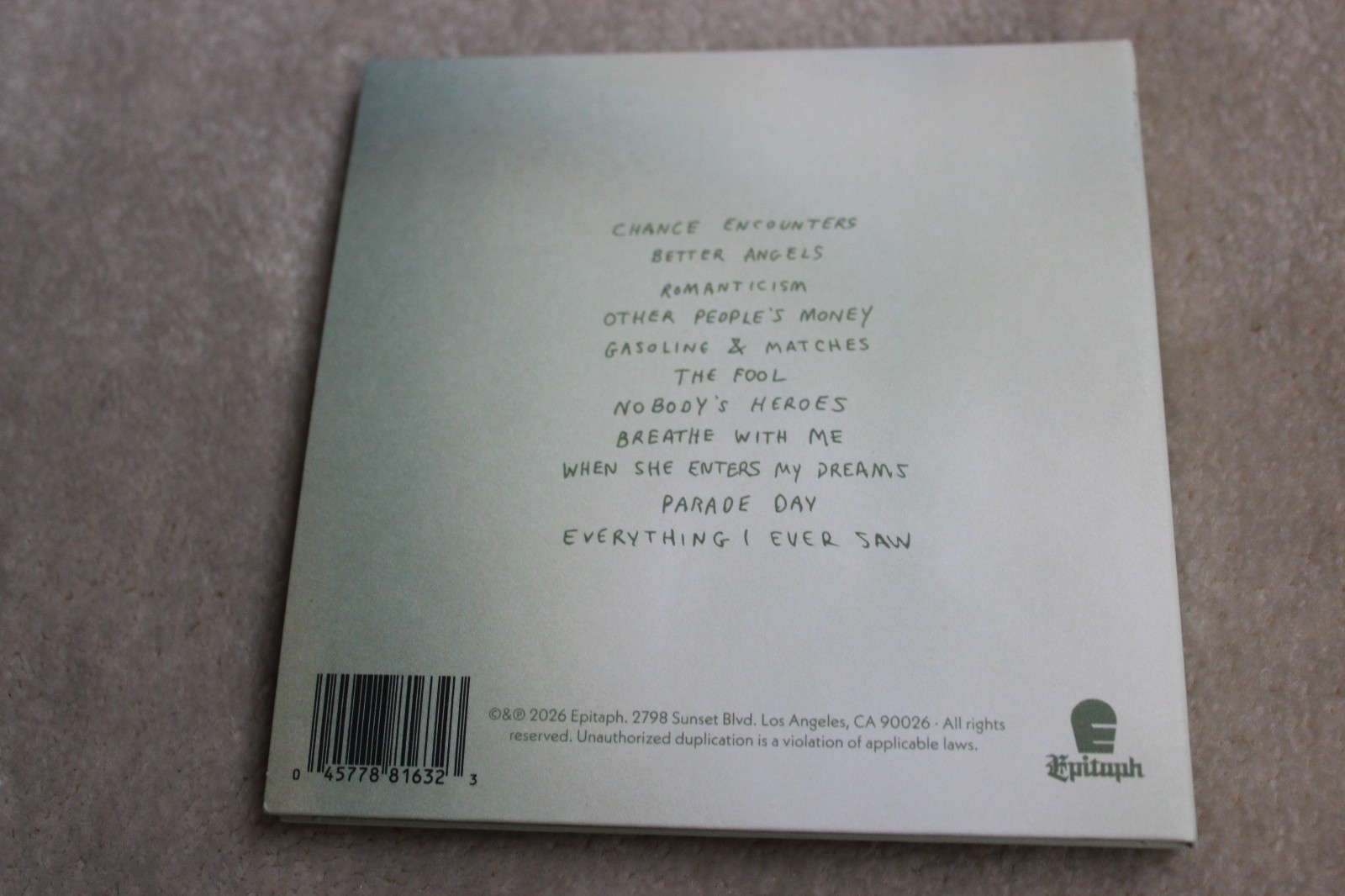 The Menzingers - Everything I Ever Saw (CD 2026 Epitaph) Punk