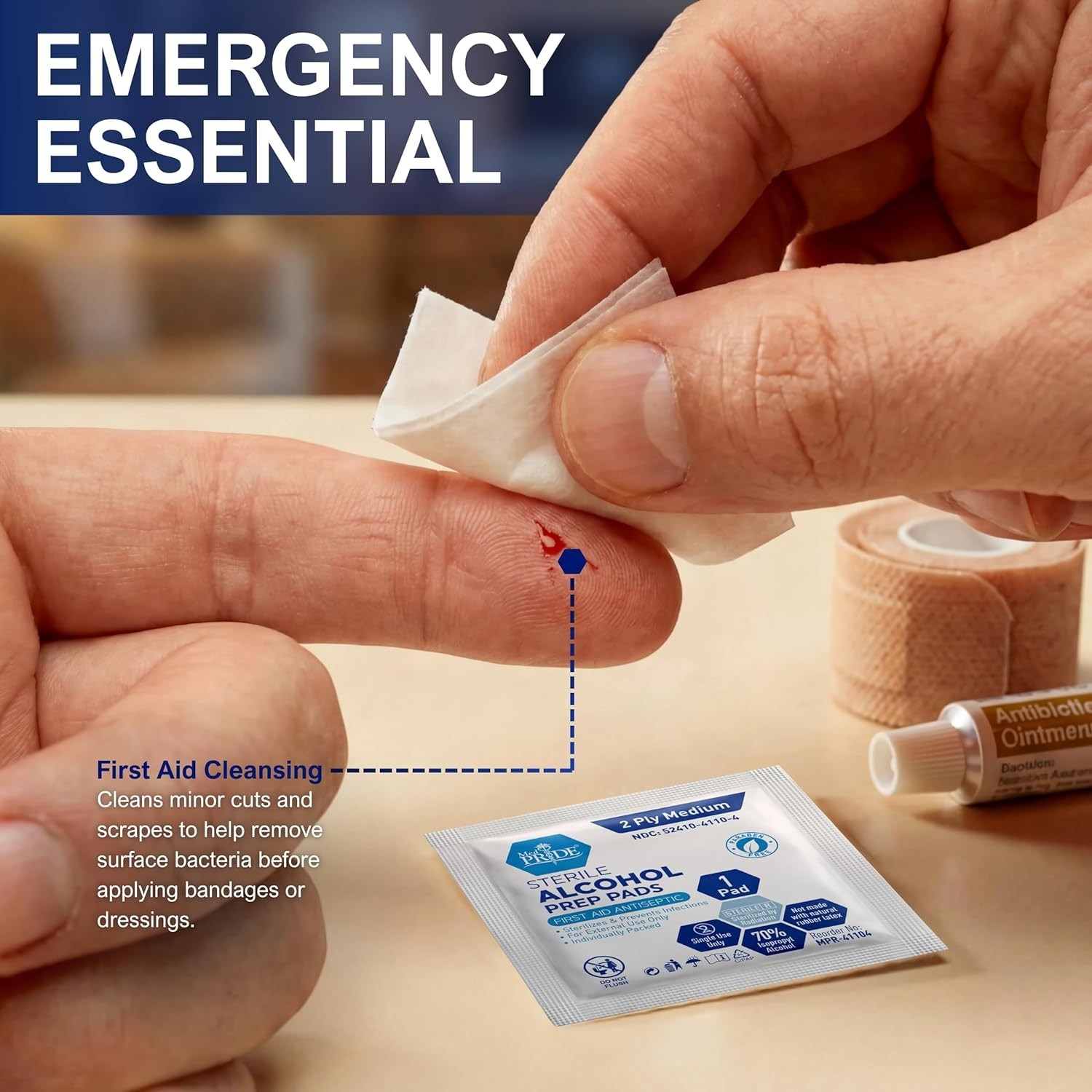 Individually Wrapped Sterile Alcohol Prep Pads - Perfect for First Aid Needs