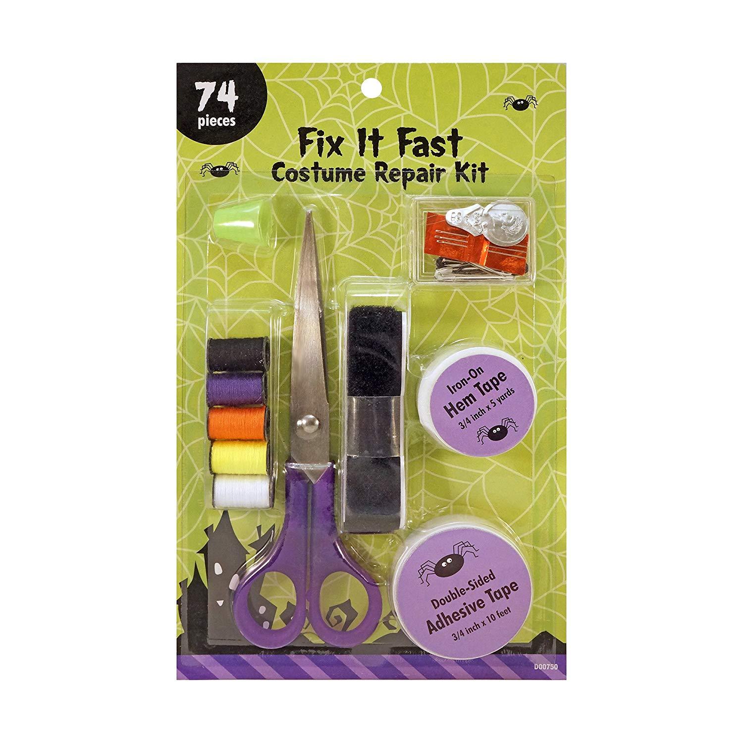 Dyno Merchandise Fix It Fast Halloween Costume Repair Kit 74 Piece Set Sewing