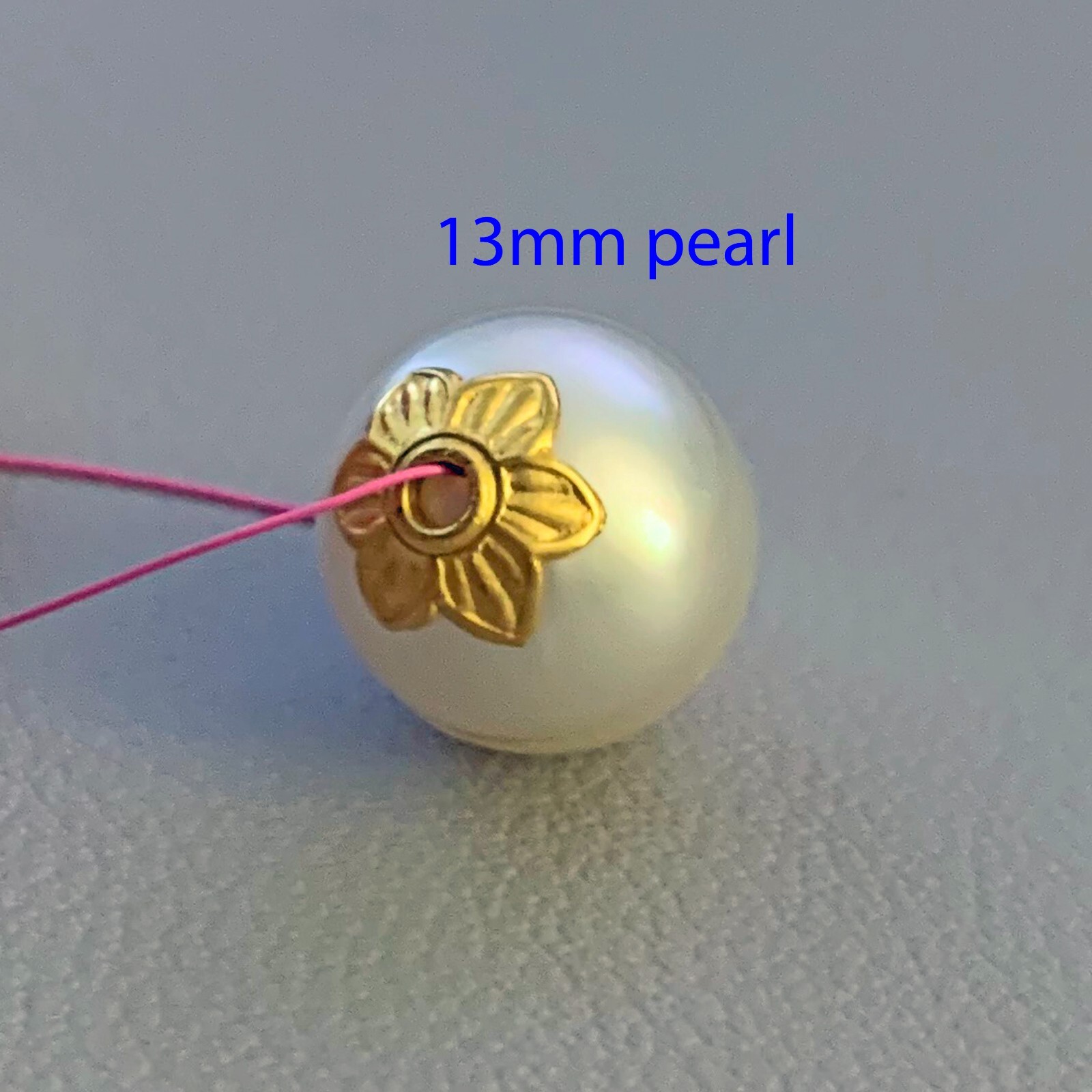 8.5mm 18k Solid Yellow Gold Leaf Flower Floral Design Bead Cap Finding (2)