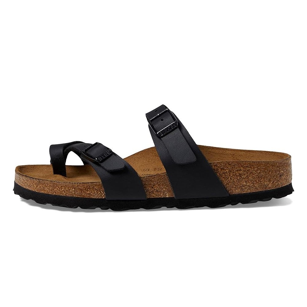 Birkenstock Mayari Black Classic Birko-Flor Cork Two-Strap Sandals Women’s Shoes