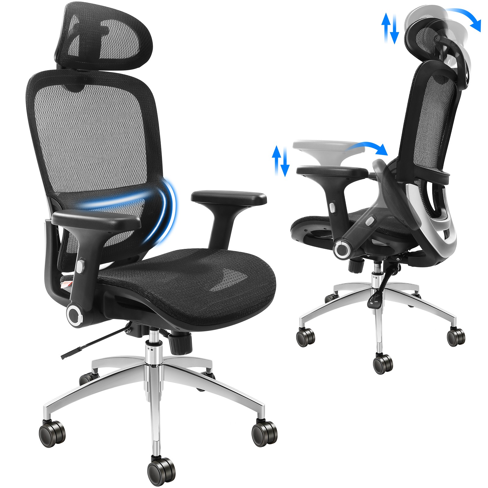 Uimoso Ergonomic Office Chair Mesh Desk Chair Back Lumbar and Head Support