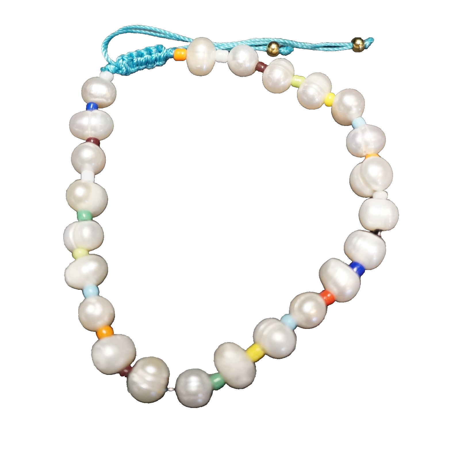 Baroque Freshwater Pearl Rainbow Seed Bead Bracelet