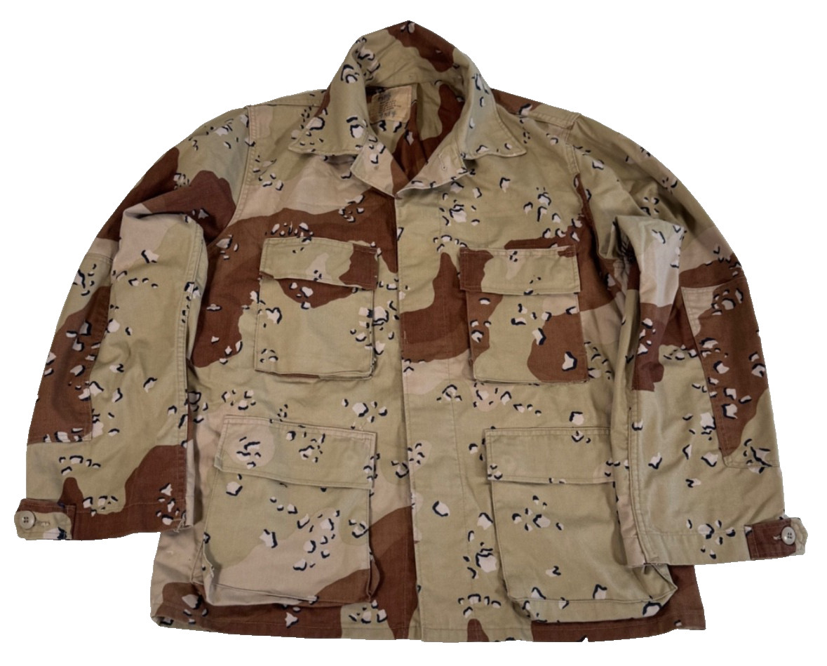 US Military Desert Storm Desert Chocolate Chip Camo Coat Shirt Medium Short