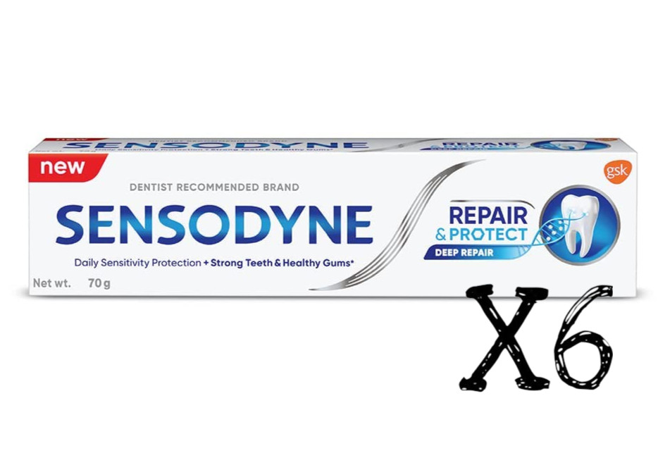 Sensodyne Repair & Protect DEEP REPAIR Daily Repair Toothpaste 75ml x6 Novamin