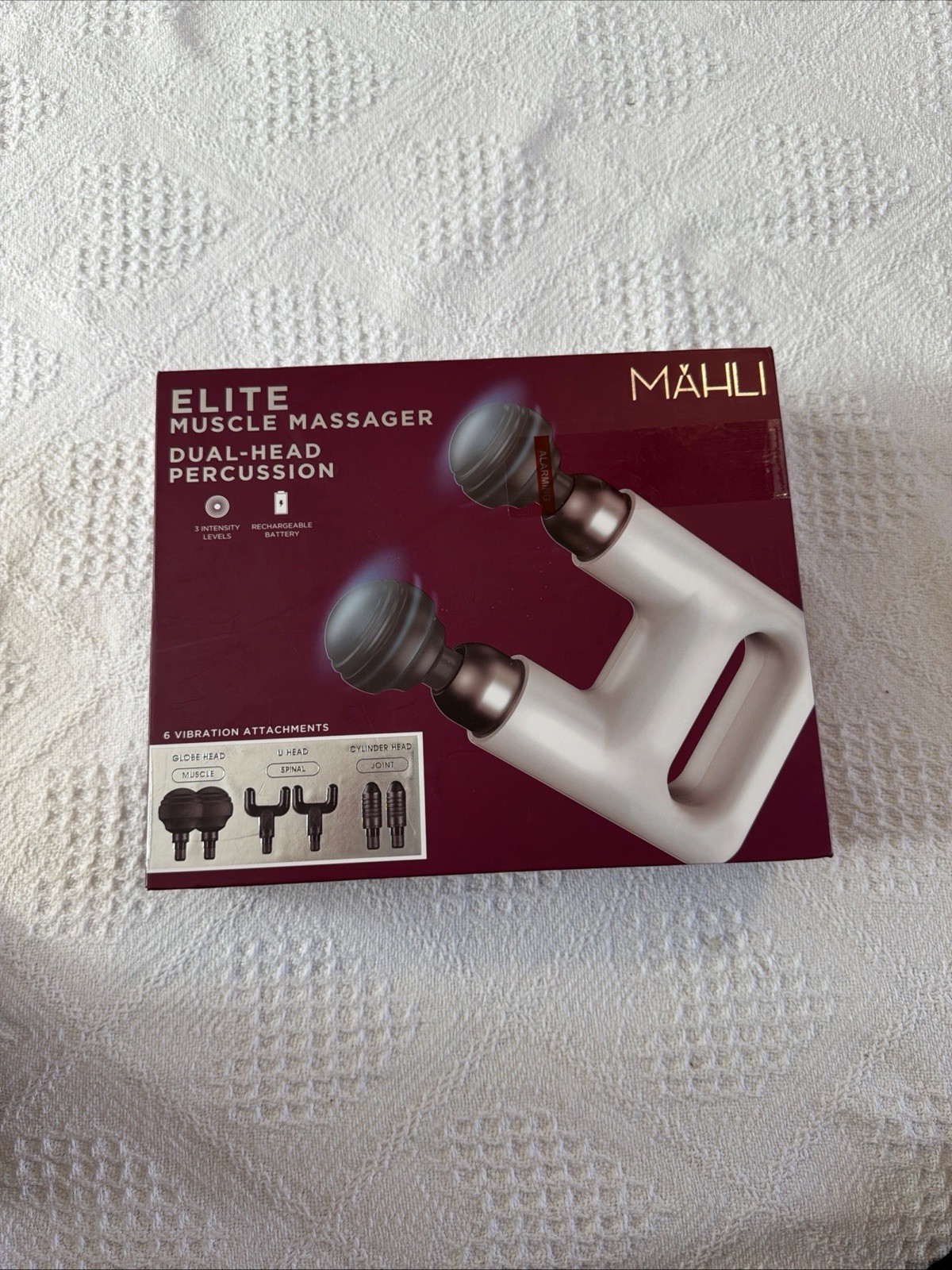 Mahli Elite NWOT Muscle Massager  Dual-Head Percussion w/4 Interchangeable Heads