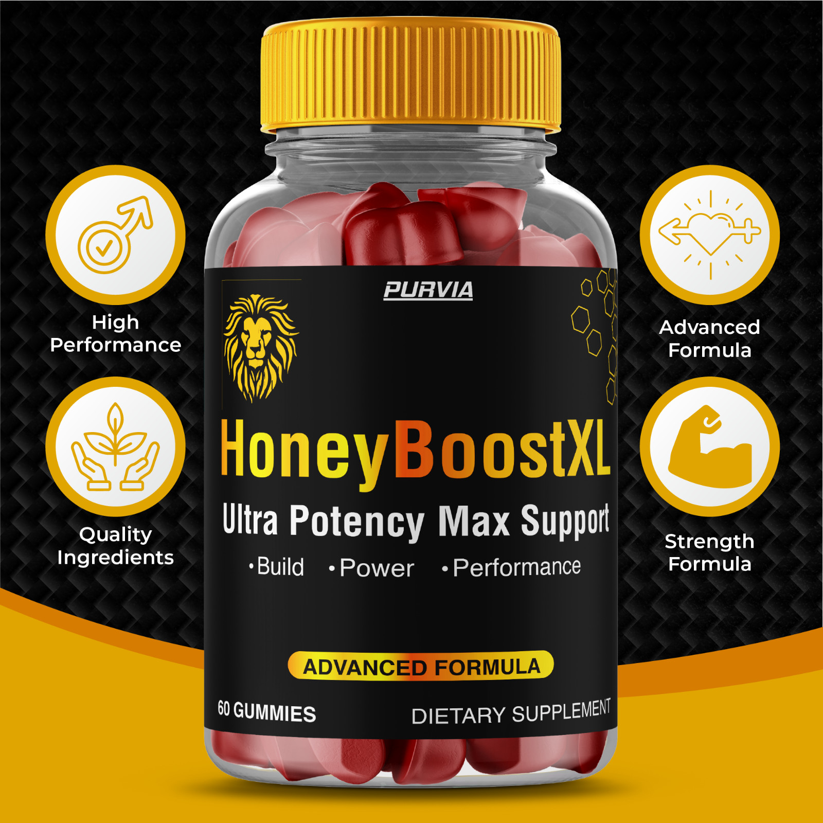 (5 Pack) Honey Boost XL Gummies HoneyBoost Enhancing Support Supplement (300 ct)
