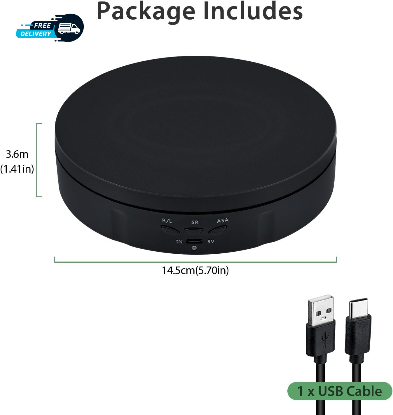 Motorized Rotating Display Stand,5.7Inch 360 Degree Electric Rotating