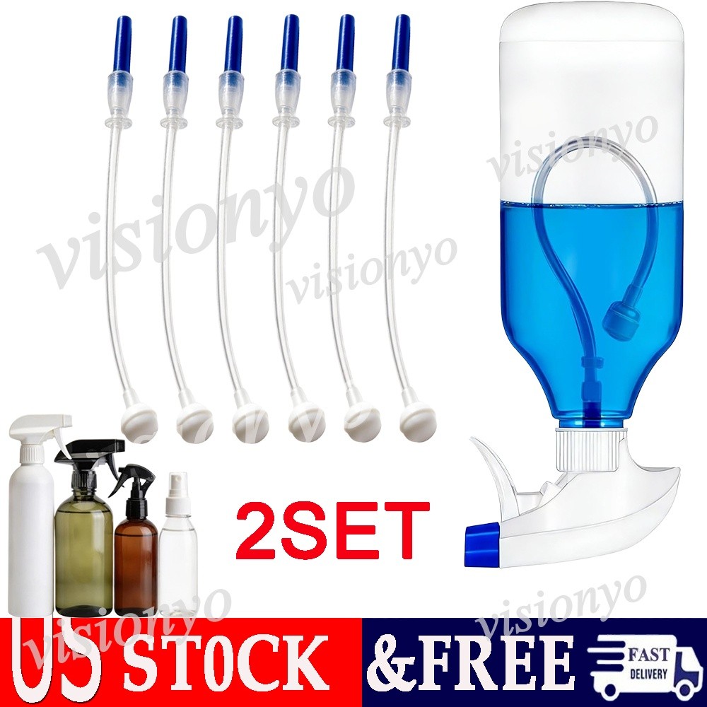 6 Pack Universal Fit 360° Spray Bottle Adapter, Weighted Tube Replacement, New