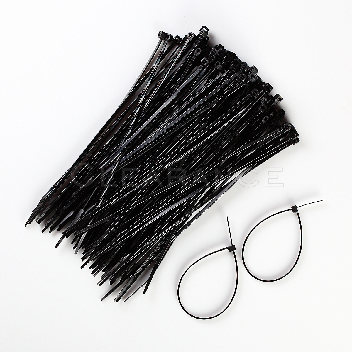 NYLON BLACK 8 INCH 40 LBS UV WEATHER RESISTANT WIRE CABLE 100 PACK