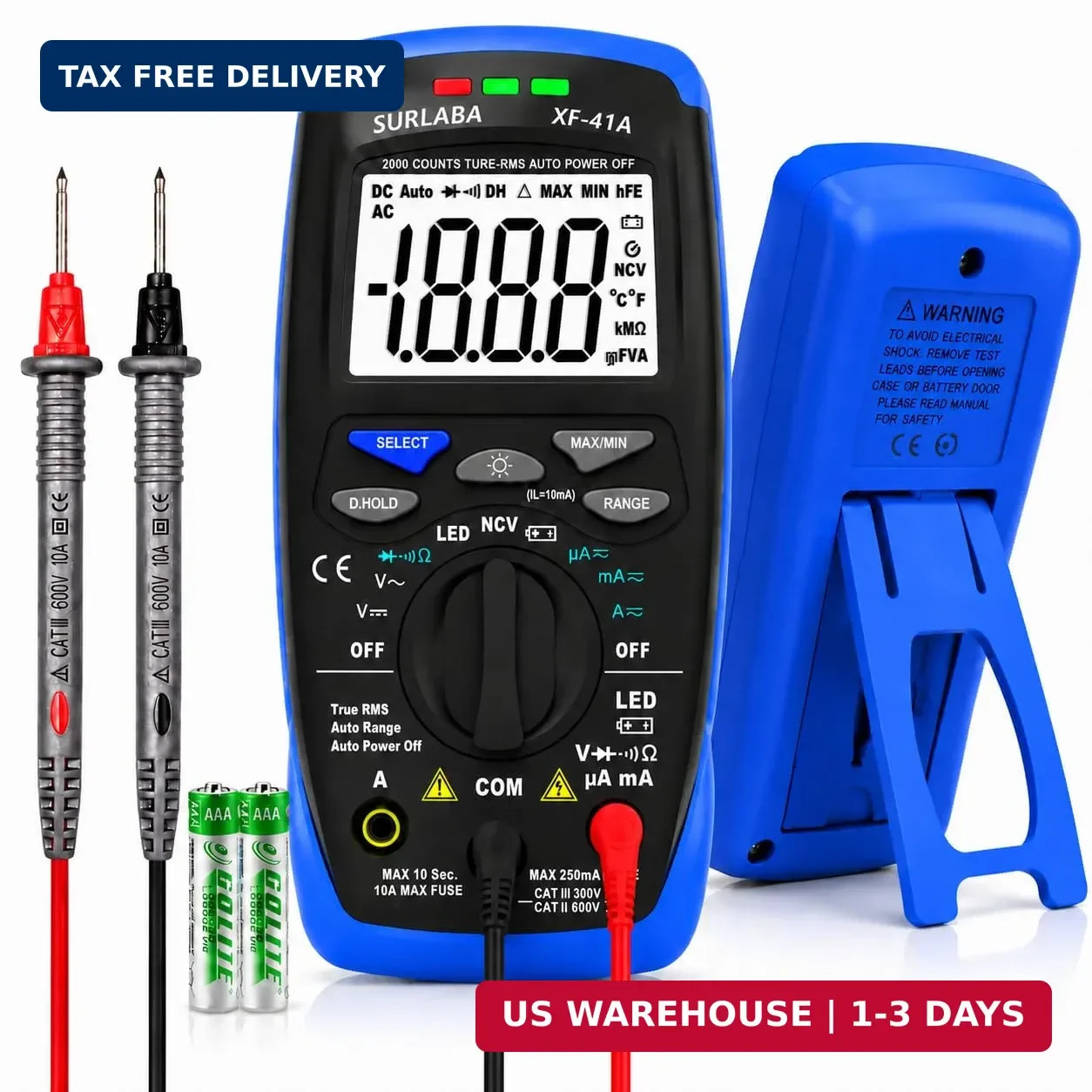 Digital Multimeter, DC/AC Current Voltage Tester, 6000 Counts TRMS Voltmeter wit
