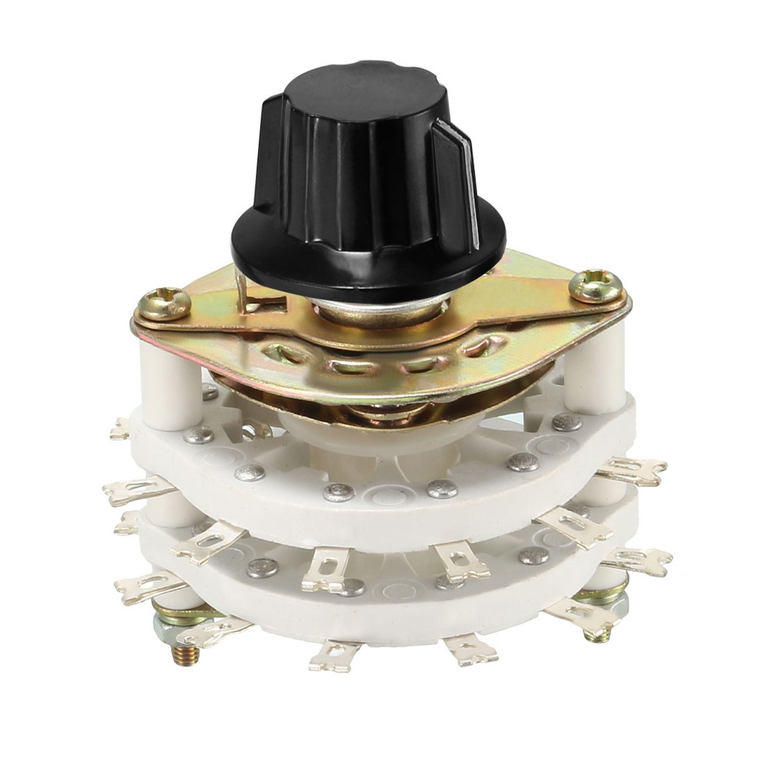 2P7T 2 Pole 7 Position 2Deck Band Channel Rotary Switch Selector with Knob
