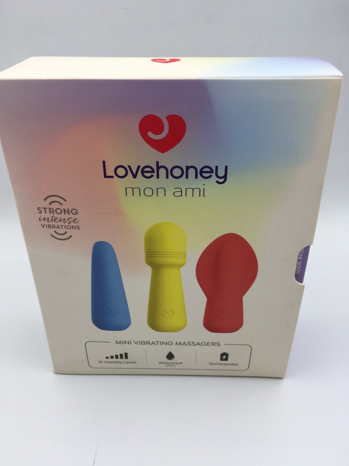 3 PCS Lovehoney Mon Ami Rechargeable Mini Vibrating Massagers Yell,Coral,Blue RS