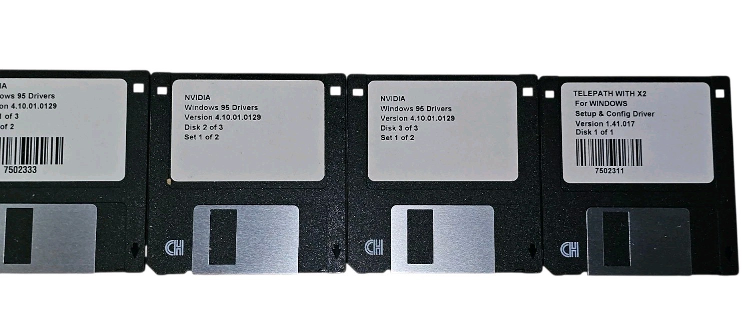 Nvidia Windows 95 Full 3-Disk Set Set Up And Confige  - 3.5" Floppy Disks