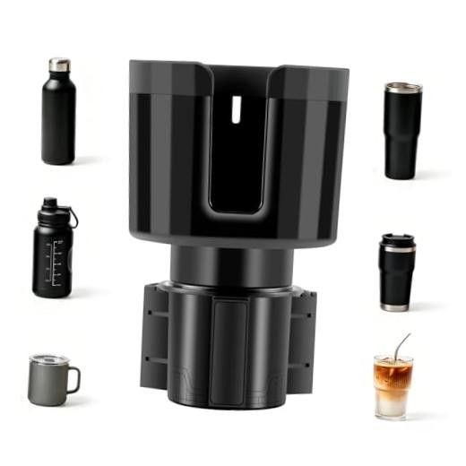 Car Cup Holder Expander with Adjustable Base, Large Bottles & Big Drinks