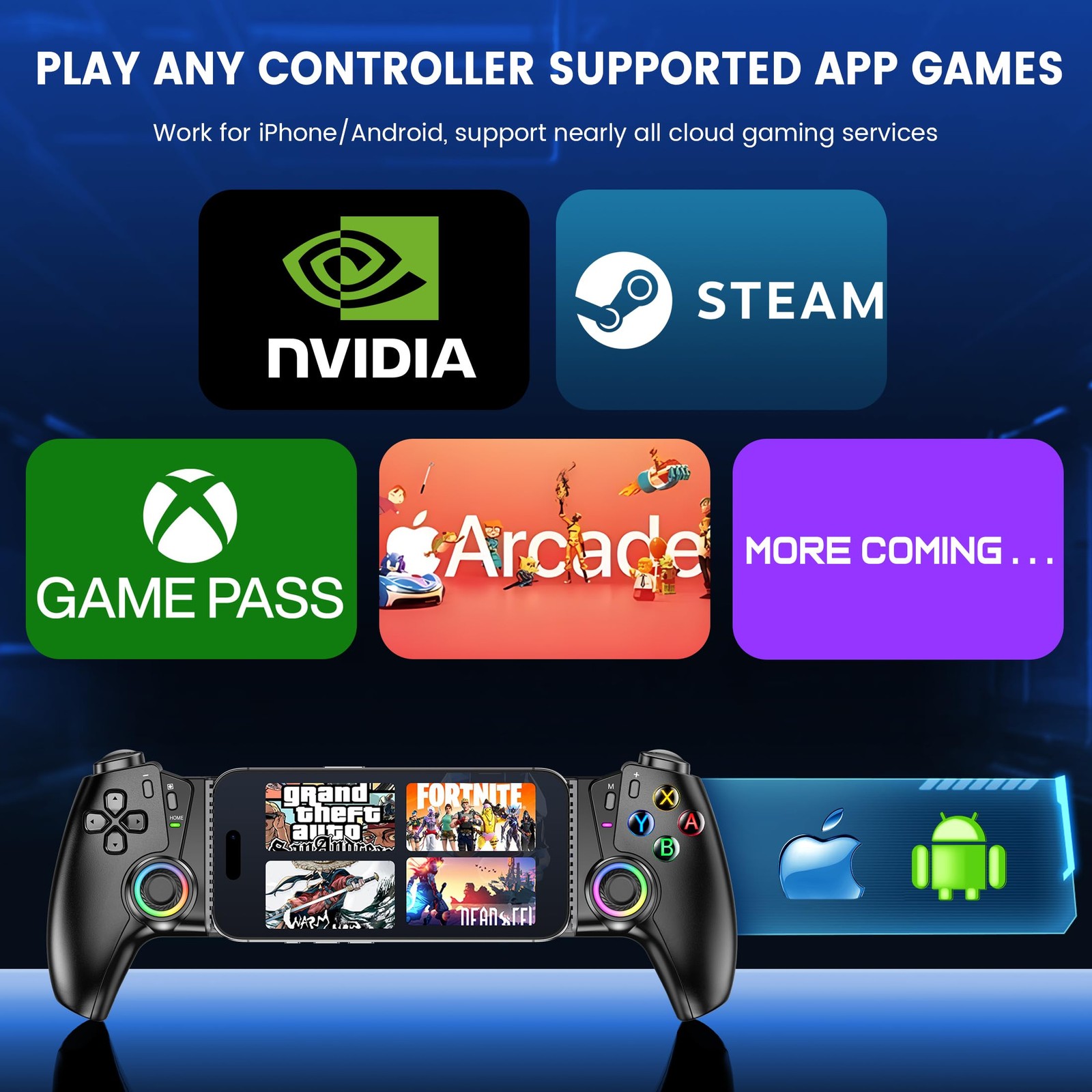 Mobile Gaming Controller for iPhone/Android/Switch 2/Switch/OLED/iPad Mini