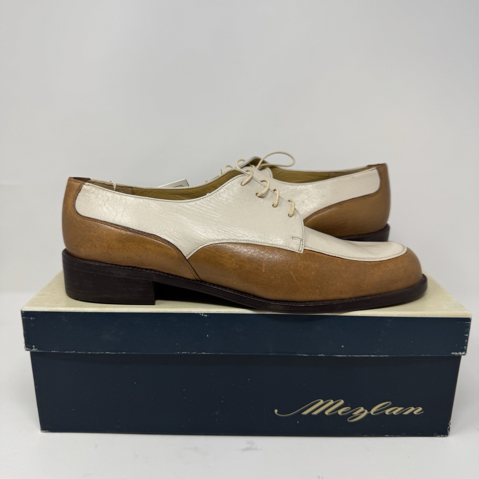 VTG Mezlan Spain Astaire Vero Cervo True Deer Leather Dress Shoes Men’s 10.5