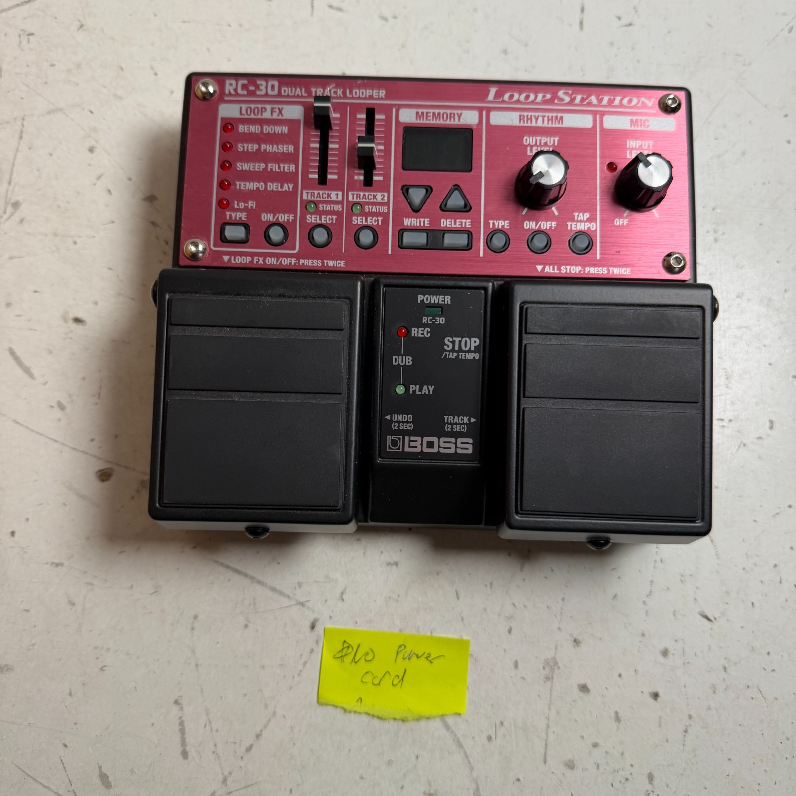 Boss RC-30 Pink Black Built-in Effects Dual Track Stereo Looper Station