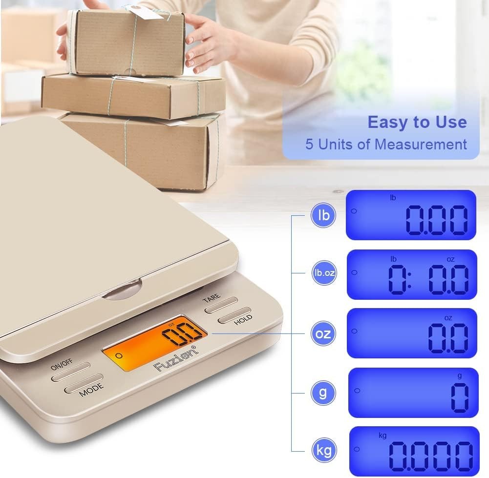Versatile 86 lb Postage Scale with LCD Display & Tare Function for Easy Weighing
