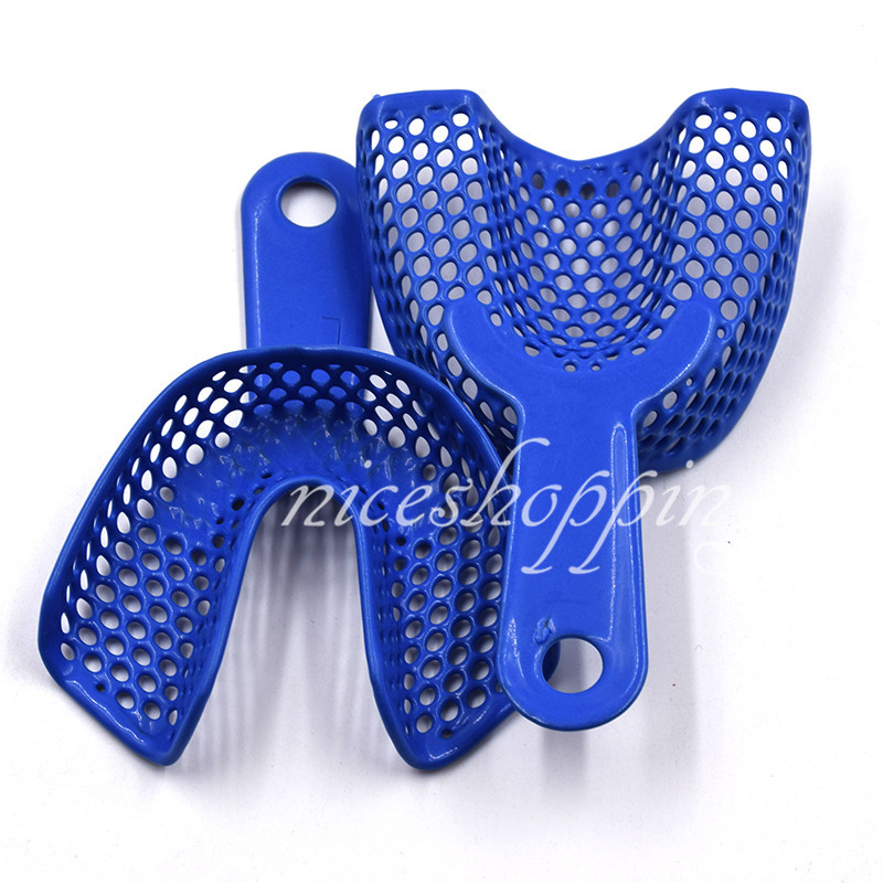 10 Pcs Dental Plastic-Steel Impression Trays Denture Instruments Materials