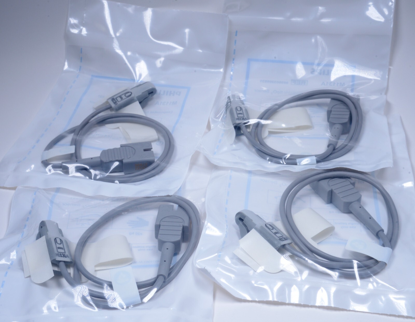 4x Philips #M1131A  SpO2 Sensor Disposable Adult Pediatric 989803205831