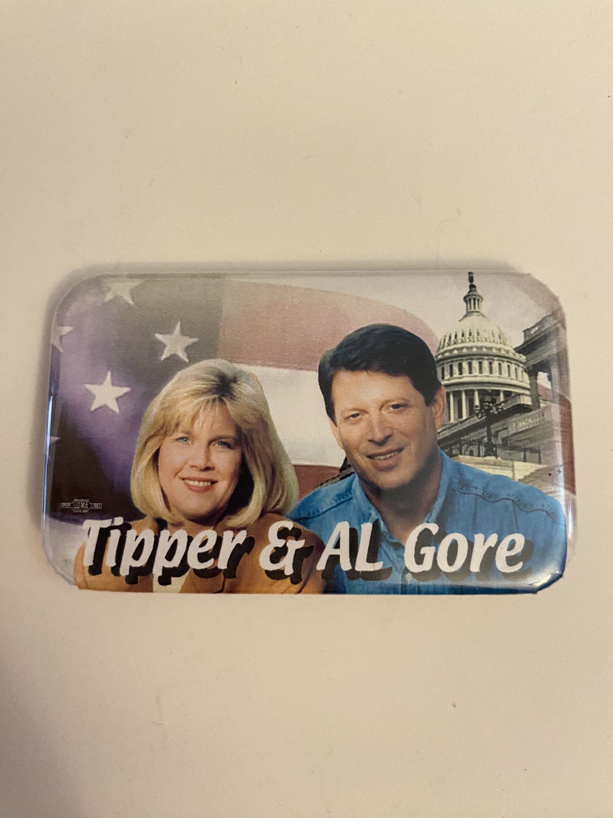 Tipper & Al Gore Pin Back Button P50