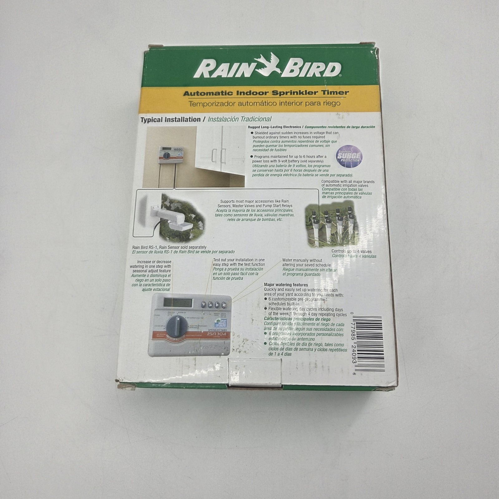 Rain Bird Automatic Indoor Sprinkler Timer ISA304 ISA-304 NEW