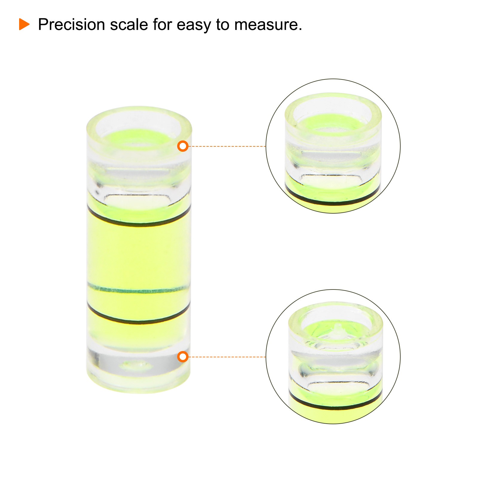 6pcs Small Cylindrical Bubble Level Vials 5x13mm Levels Measuring Tools
