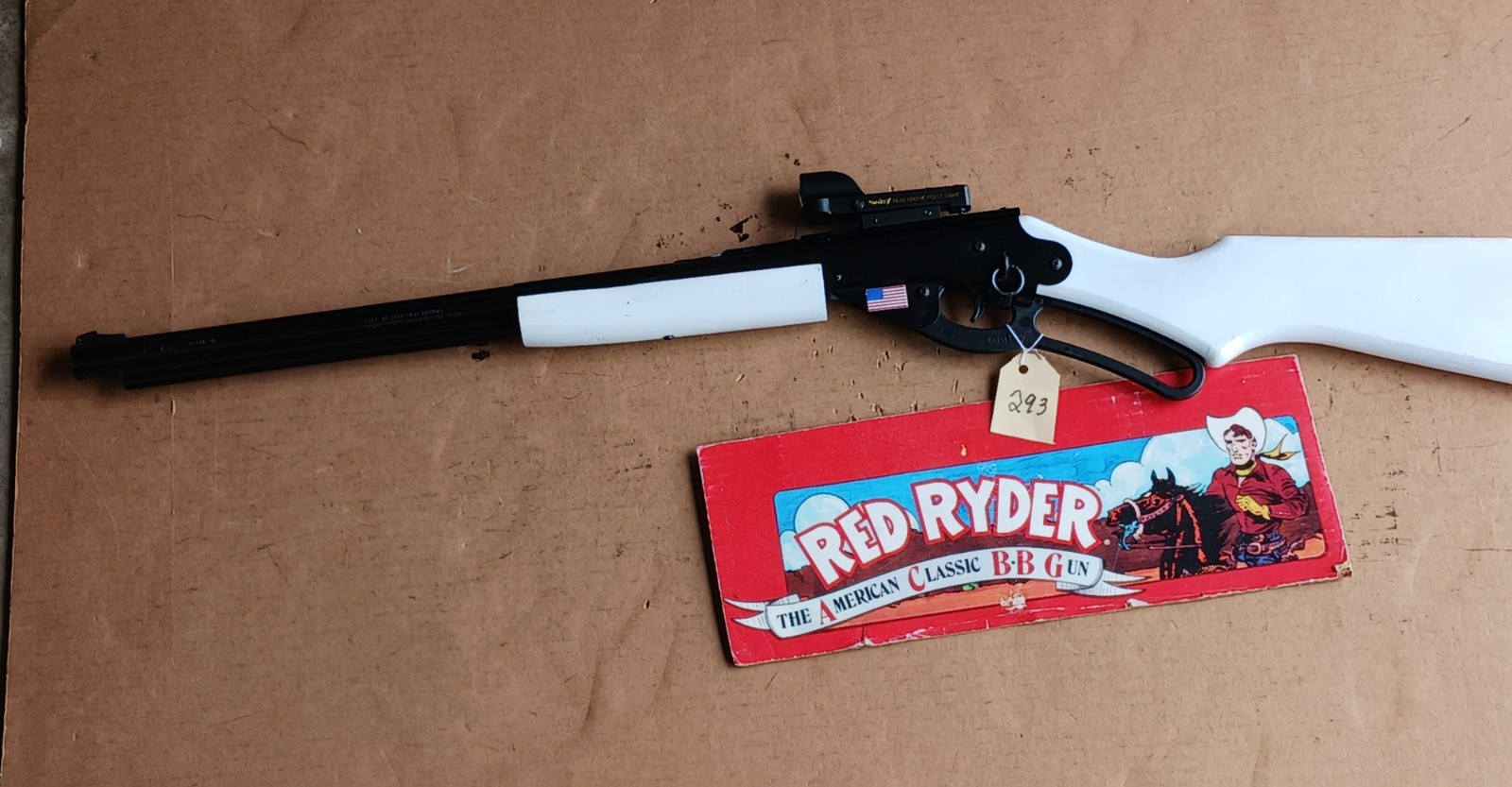 Daisy model 1938B, Red Ryder BB gun , Custom  , Electronic scope   WHITE    #293