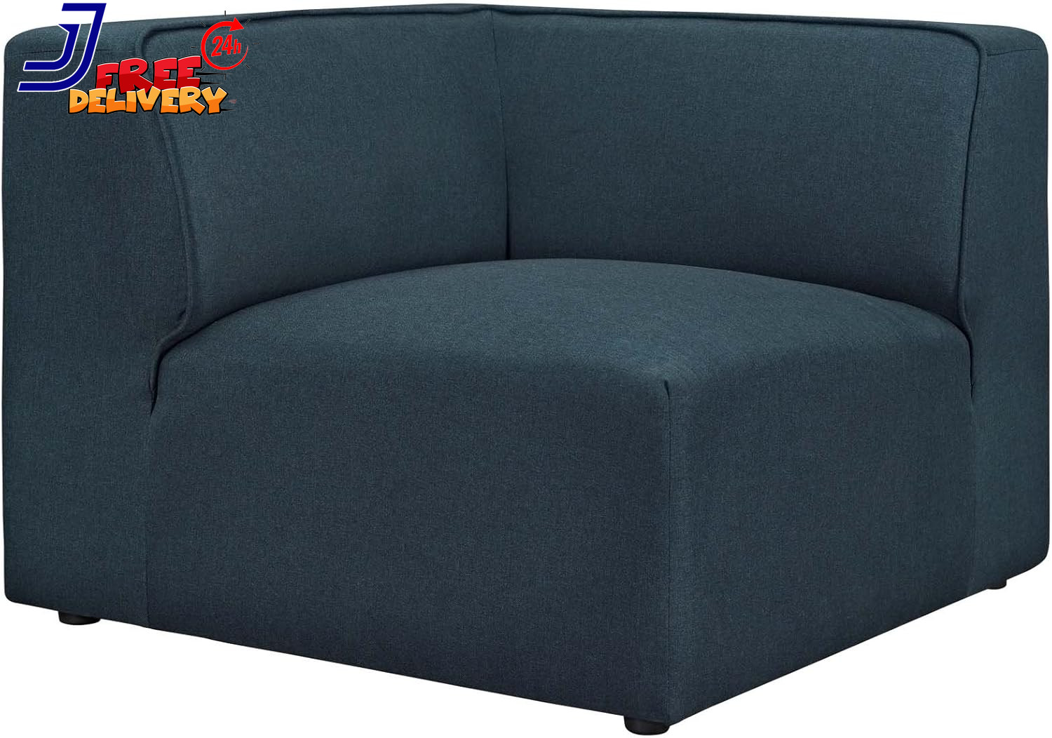 Mingle Polyester Upholstered Generously Padded Corner Seat Blue Fabric new