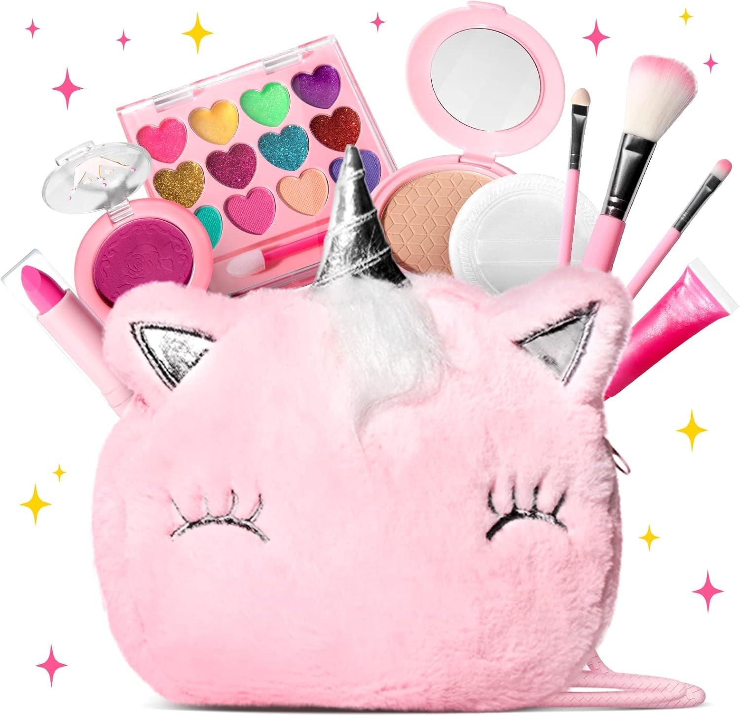 ULOVEME Kids Real Makeup Kit for Little Girls - Real, Non Toxic, Washable...