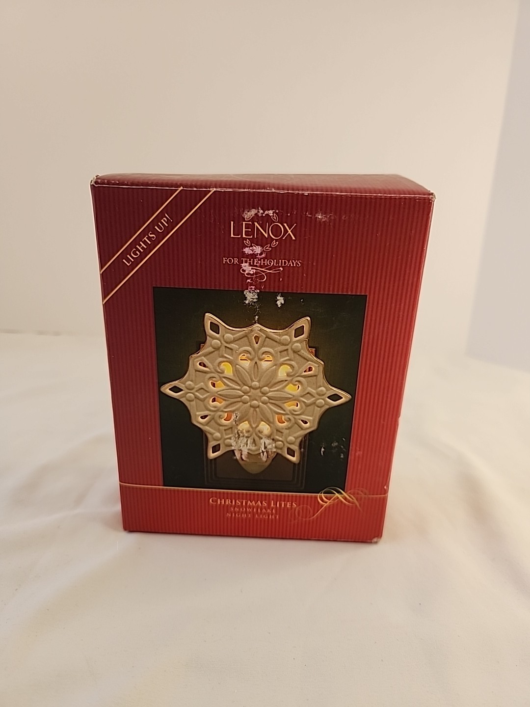 LENOX Christmas Snowflake Night Light Porcelain - New In Box