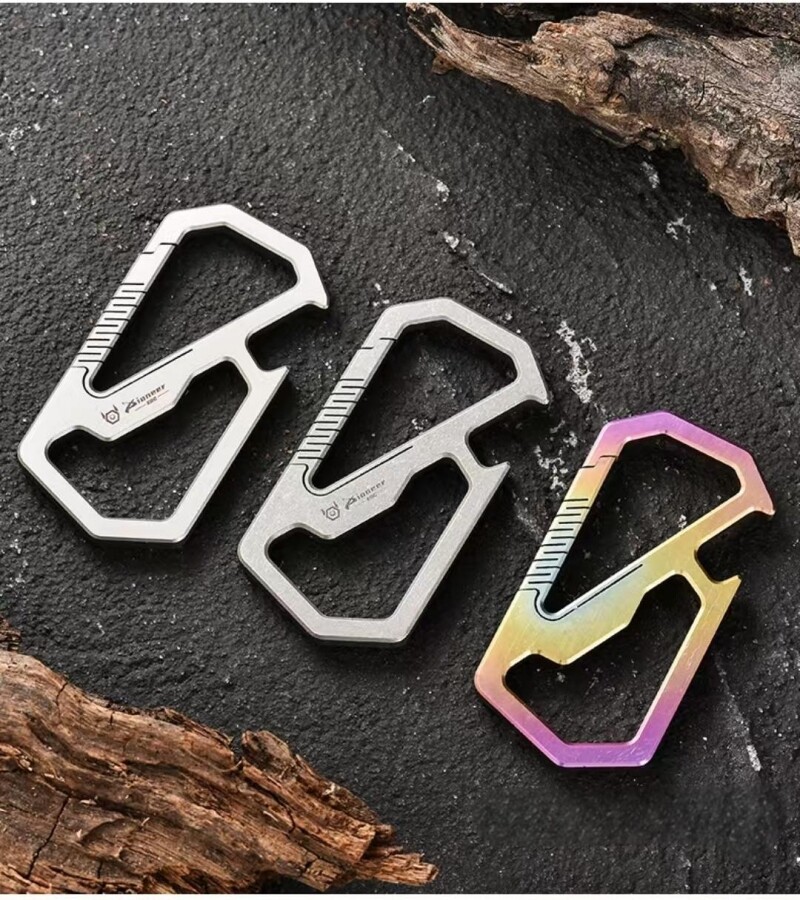EDC Titanium Carabiner Clip with Bottle Opener Car Key Holder Organizer Keychain