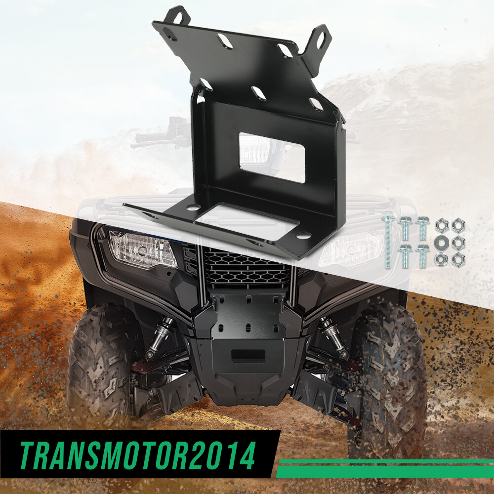 Winch Mount Plate Bracket Fit For ATV 2014-2022 Honda Foreman 500TRX FE/FM Black