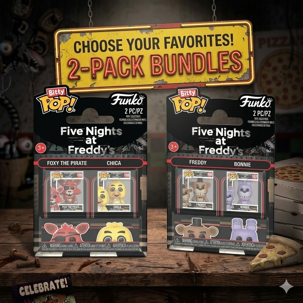 Funko Bitty POP! FNAF 2-Pack Mini Figures Freddy & Bonnie or Foxy & Chica