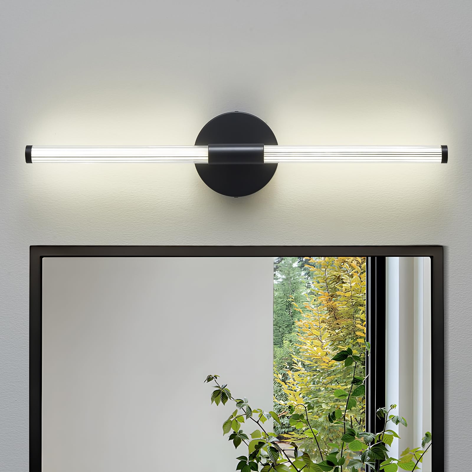 LED Bathroom Vanity Light Black Dimmable Wall Sconce Over Mirror 360 Lighting