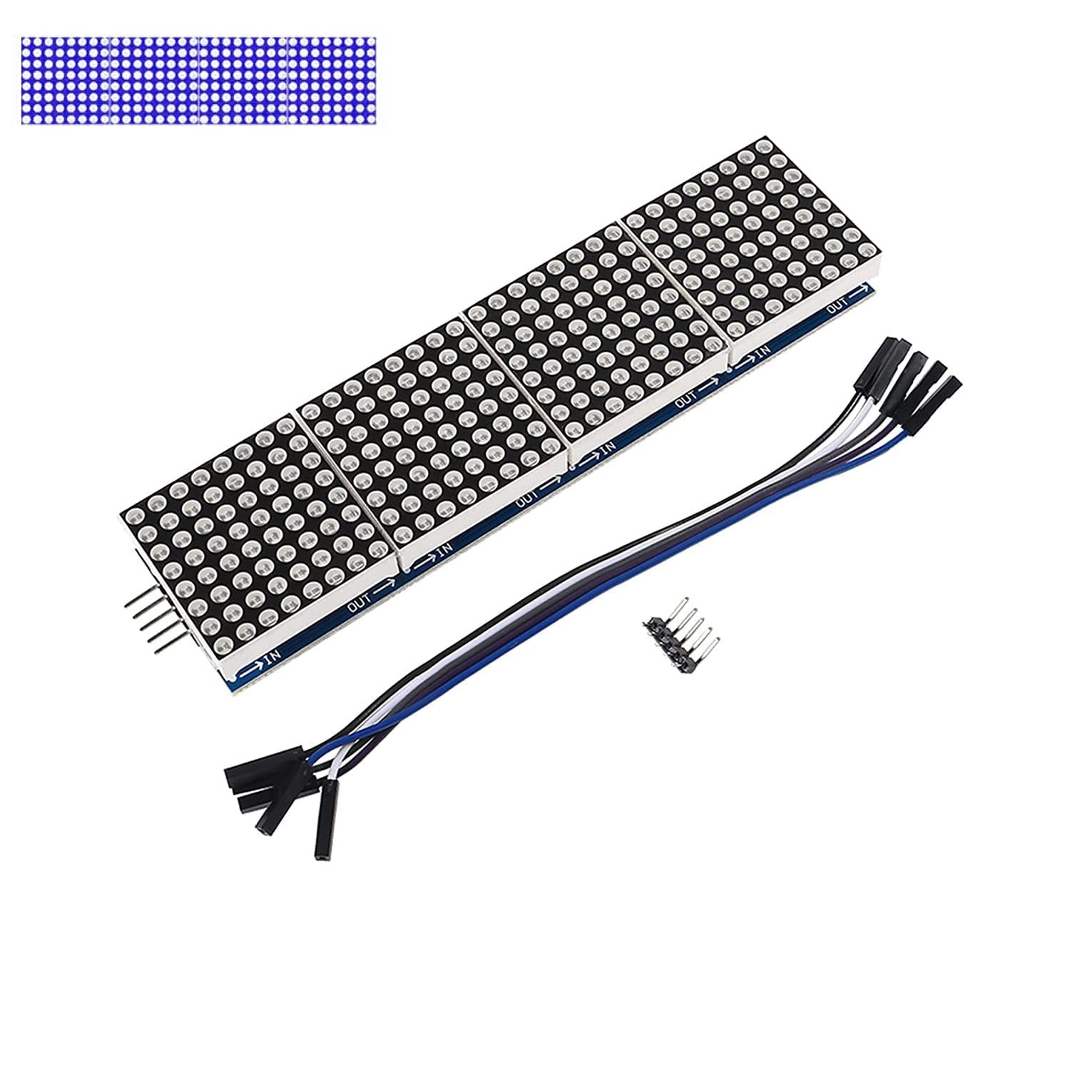 3PCS MAX7219 Dot Matrix Module 32x8 4 in 1 LED Display Modules Drive with 5Pi...